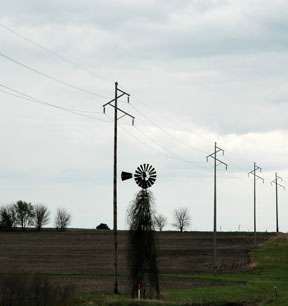 Windmill with vine growth